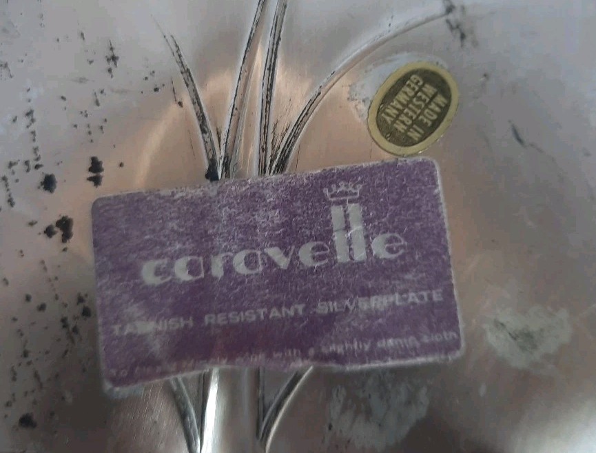 Vintage Silver Plated Leaf Shaped Footed Dish Candy dish Made In Western Germany