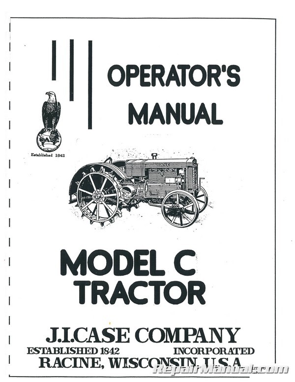 Case C Tractor Owners Operators Manual