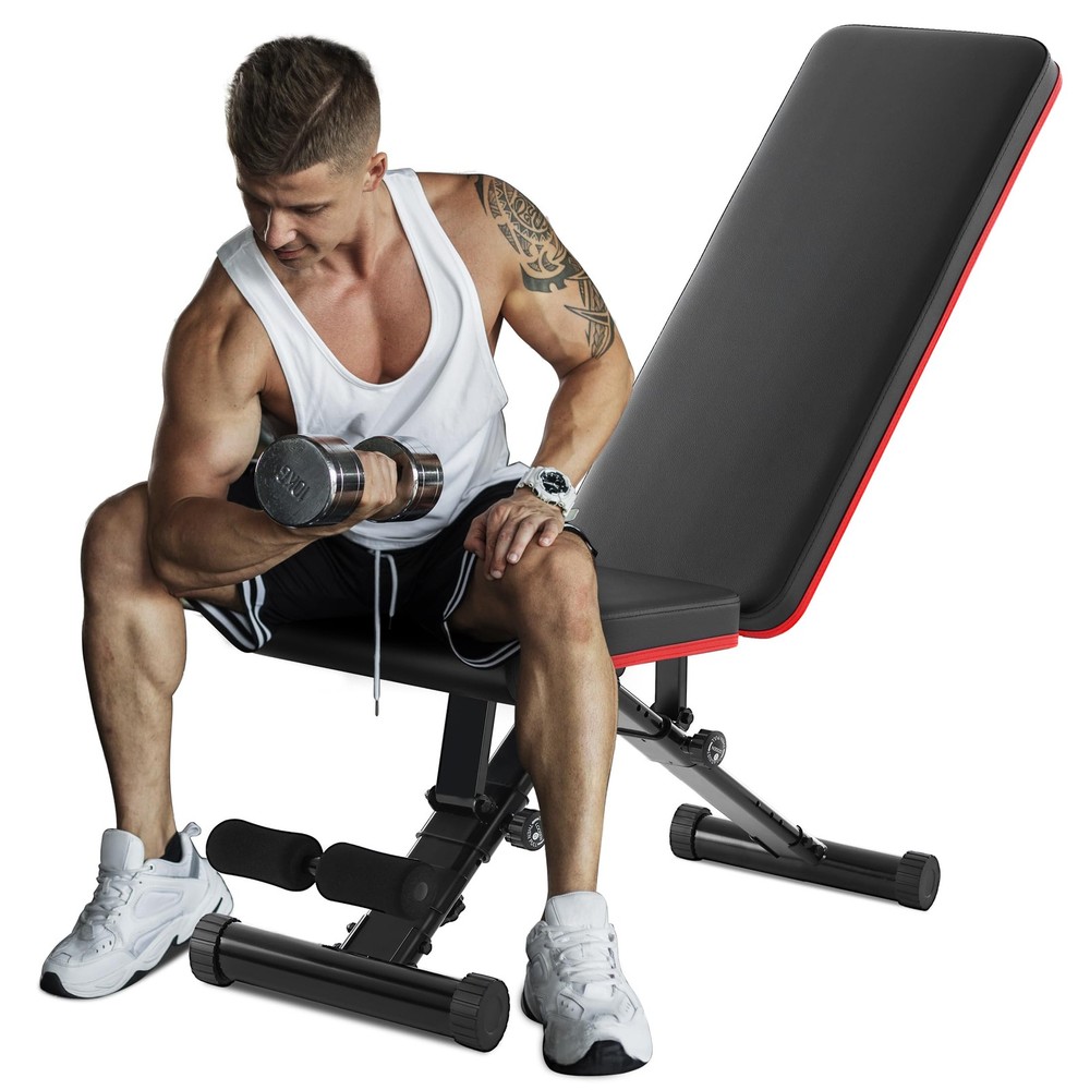 Adjustable Weight Bench for Full Body Strength Training, Foldable Workout Ben...