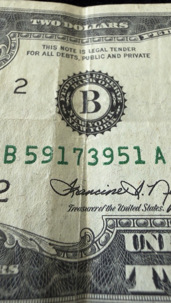 1976 $2 Two Dollar Bill Note Misaligned Over Print Strong Green 4x Error’s