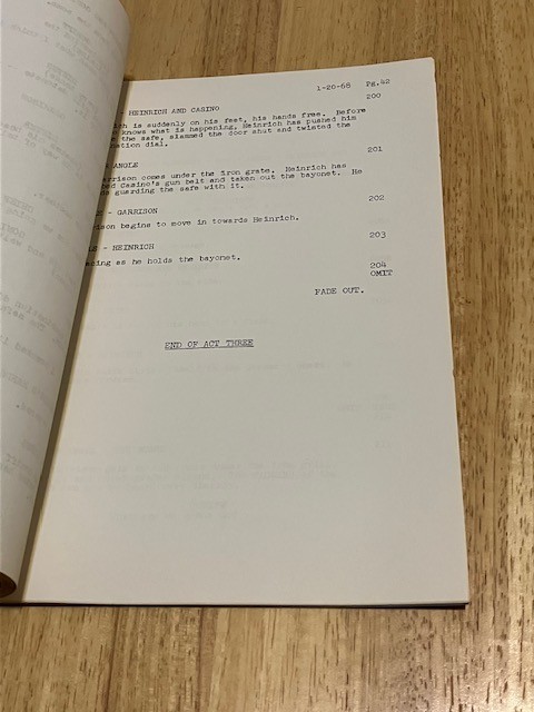 GARRISON'S GORILLAS TV Script Time Bomb FINAL DRAFT 01/20/68 Playdon