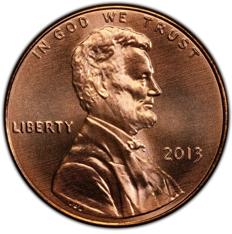 2013 P Mint State Lincoln Shield Cent 1C