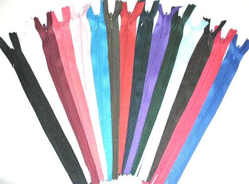 ZIPS INVISIBLE/CONCEALED 8"/20CM NYLON X5, ASSORTED COLOURS