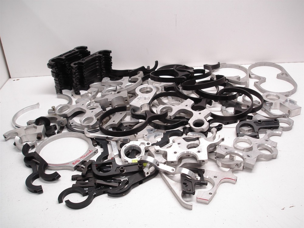 BULK 130+pcs NASCAR BILLET ASSORTED FIREBOTTLE MOUNTING BRACKETS ASSORTED CLAMPS