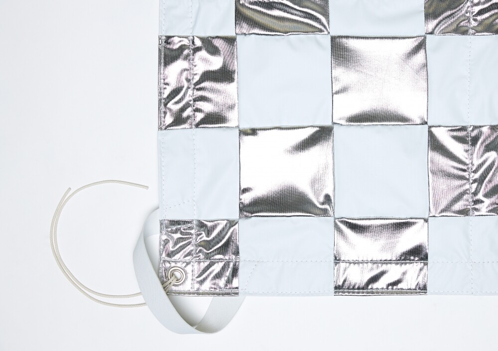 CANVAS GRIP 8' X 8' Silver & White Checkerboard  - Overhead
