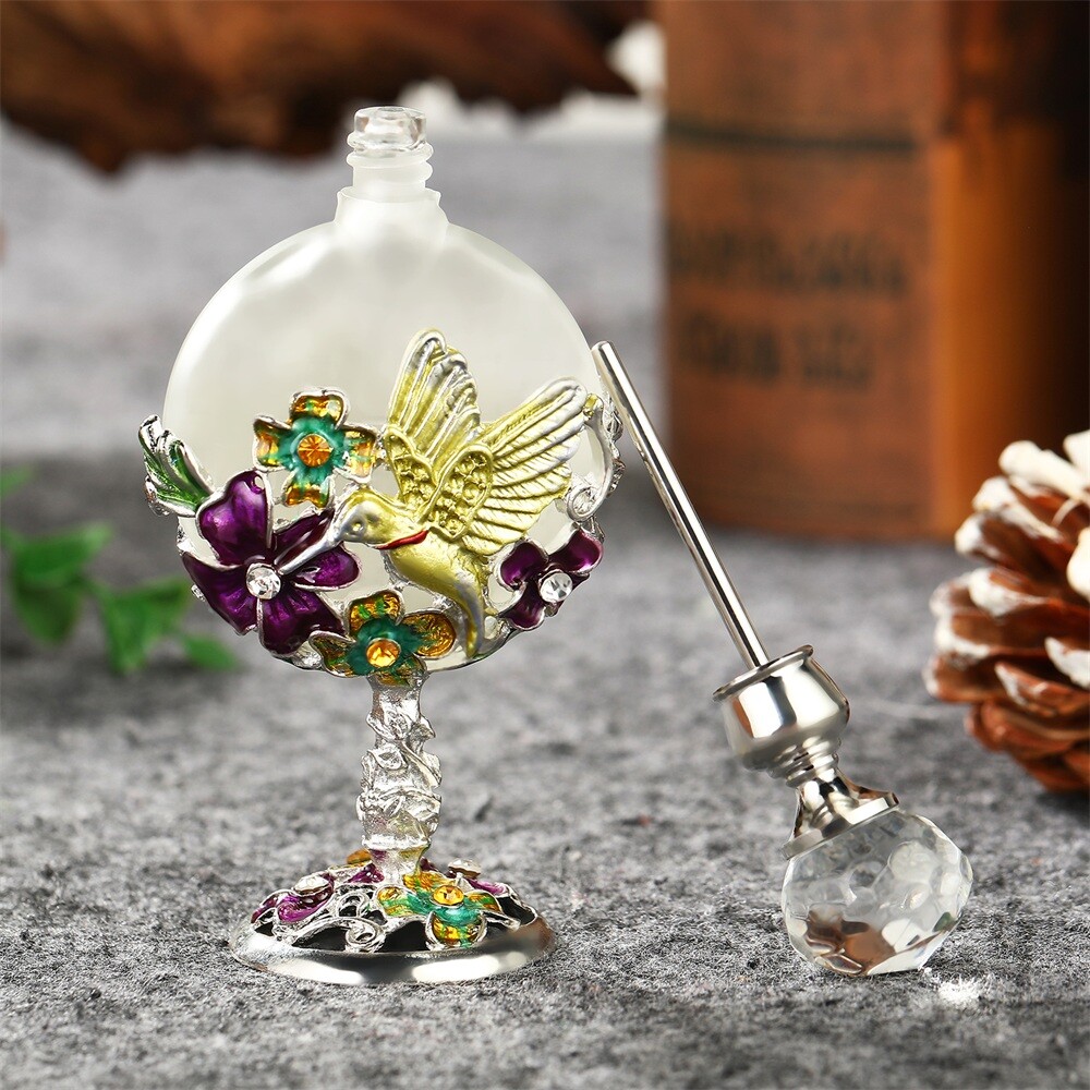 7ml Antique Glass Refillable Perfume Sample Bottle Empty Essential Oil Container