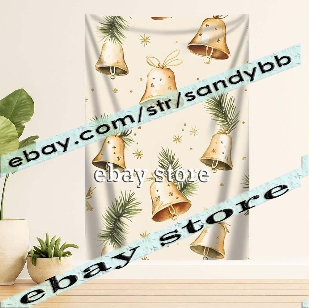 Festive Bells Pattern elegant simple subtle tapestry 39X59 in