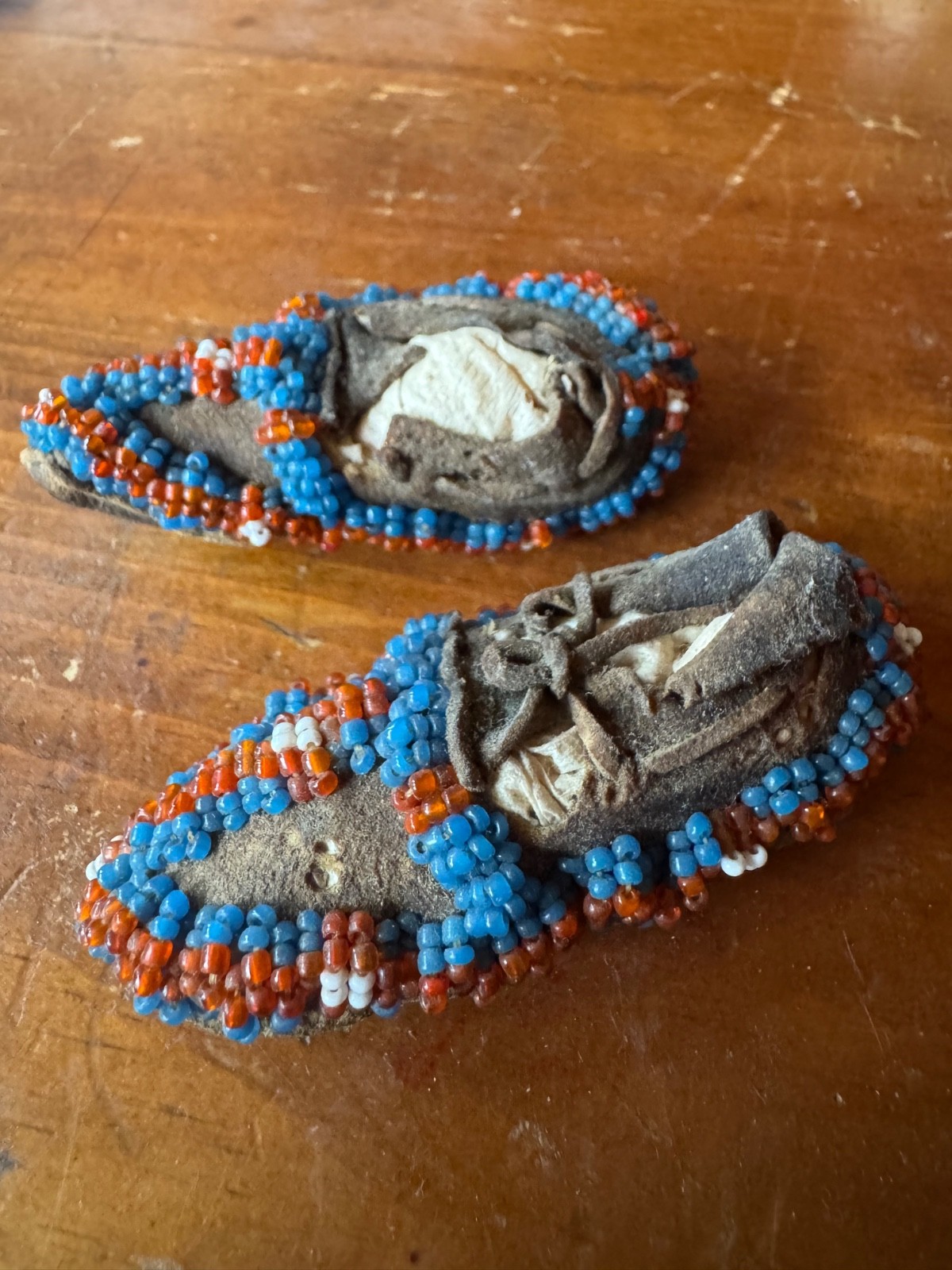 Antique Vintage Native American Beaded Moccasins Doll or Infant