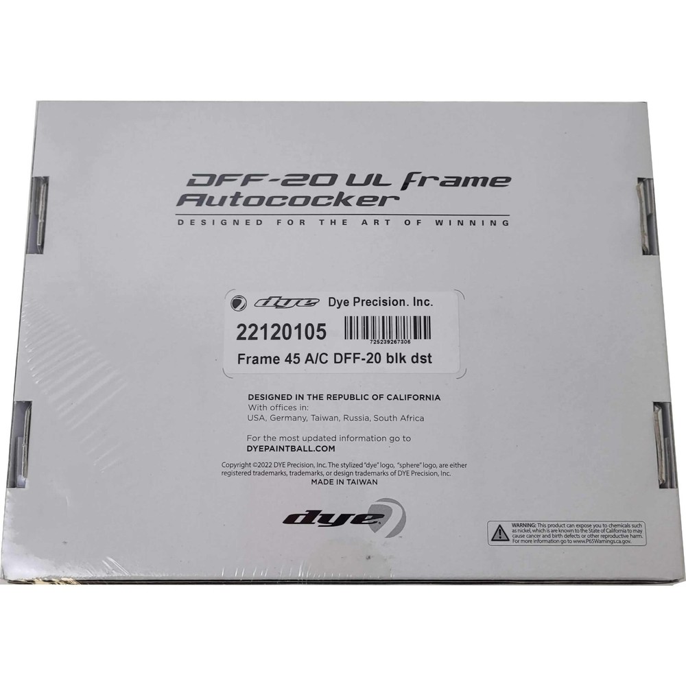 Dye UL Frame A/C DFF-20 - Black (No Internals) - Paintball