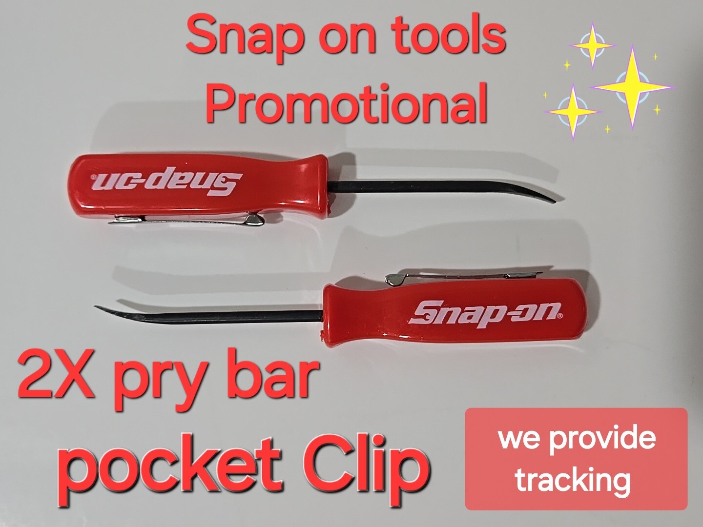 2X Red Snap on tools Promo PRY BAR screwdrivers per order pocket Clip NEW + GIFT