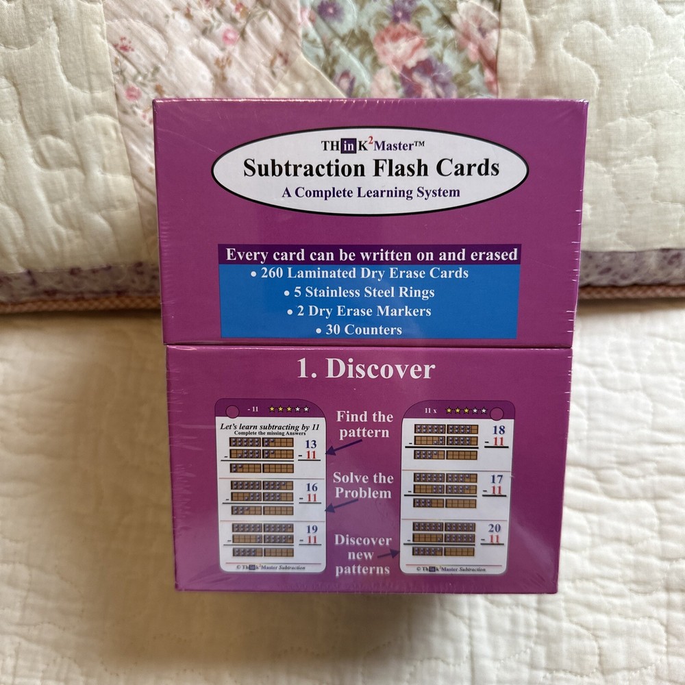 New THINK2MASTER Subtraction Flash Cards New Sealed