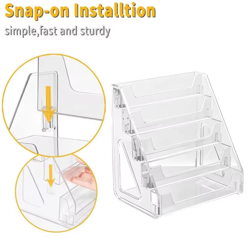 5Tier Display Rack Transparent Storage Rack Multifunctional Counter Display Rack