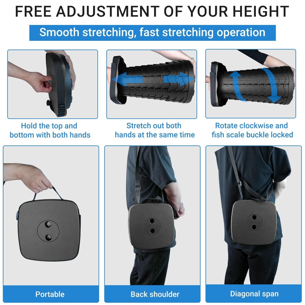 Upgraded Square Folding Stool, Max Load Capacity 485lbs, Portable Collapsible...