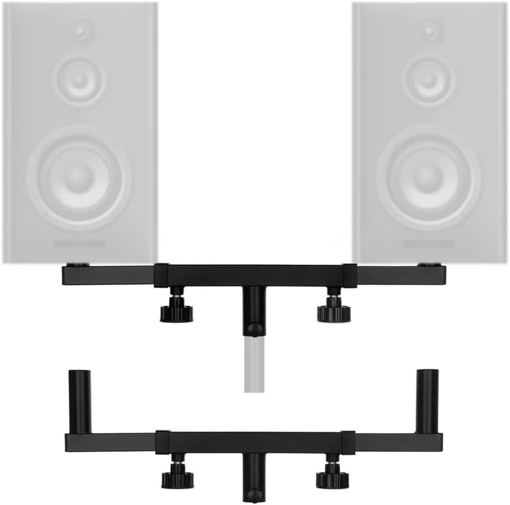 2 Pcs Dual Speaker Pole Mount Heavy Duty Single Fork Bracket As Shown