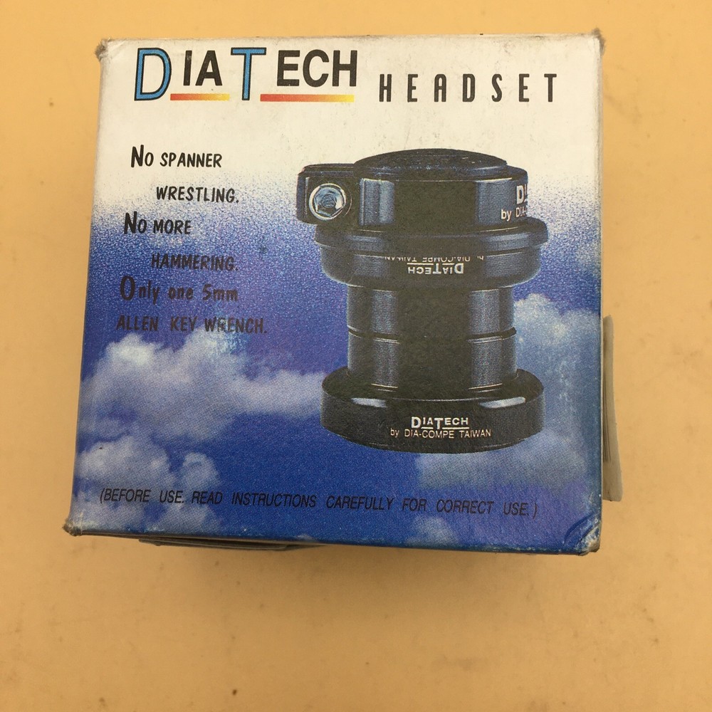 Dia Tech 1 1/8" Threadless Headset Silver Dia-Compe NOS