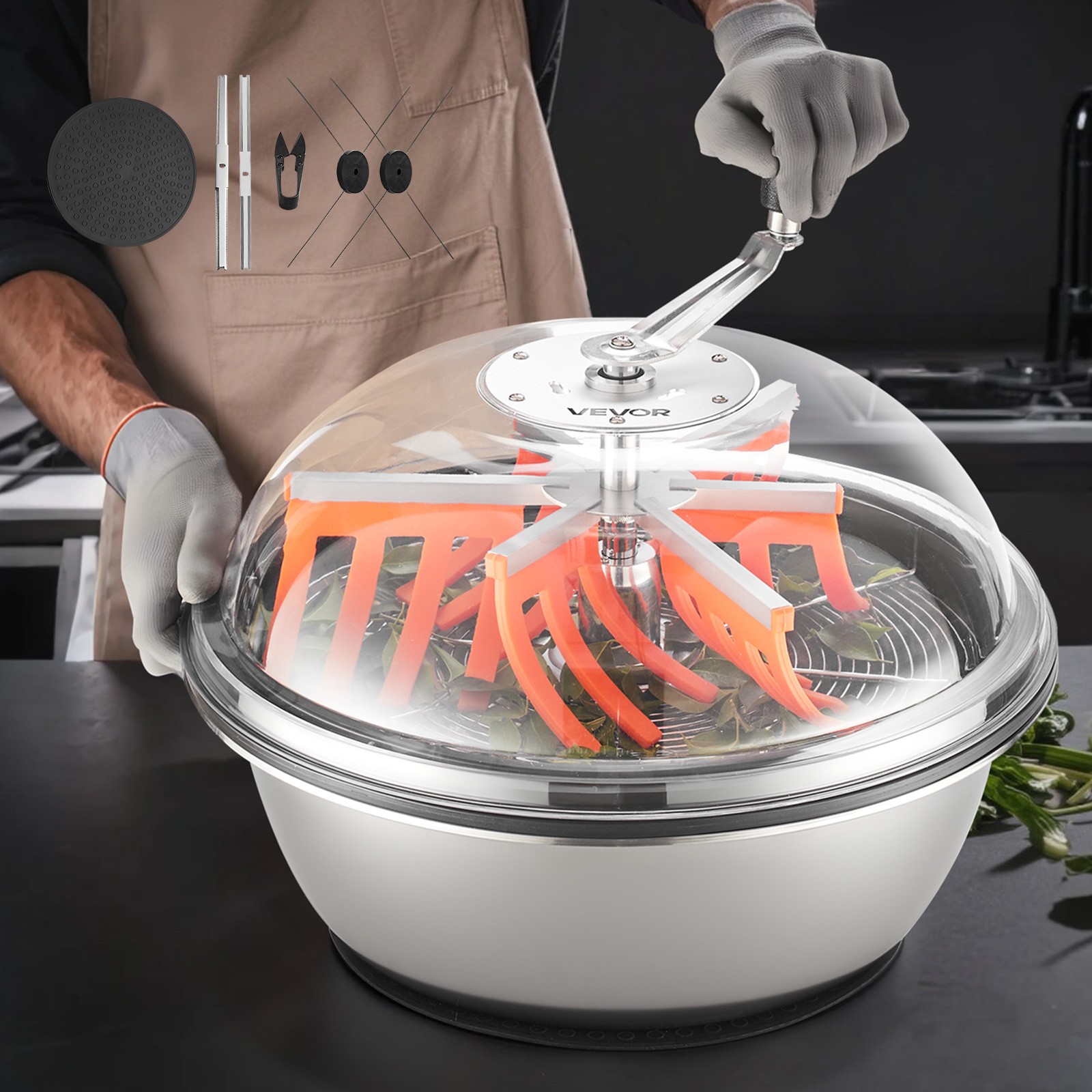 VEVOR 19" Manual Bud Leaf Trimmer 19 inch Bowl Hydroponic Bud Trimming Machine