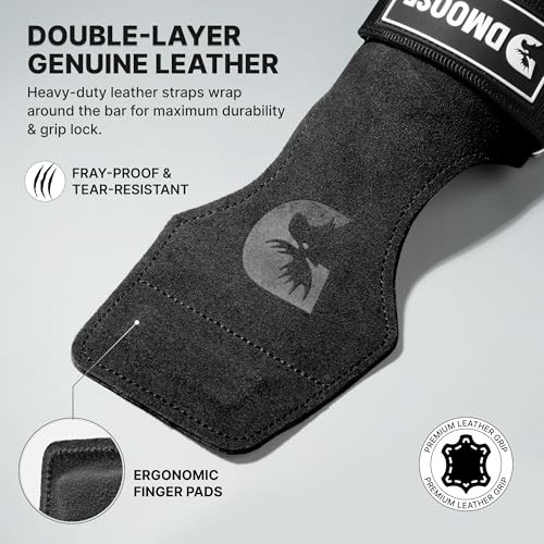 Weight Lifting Hooks (Pair) for Deadlifts, Pull Ups, Rows Lifting Grip - Black
