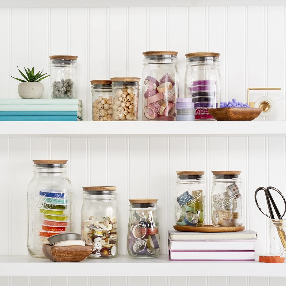 ® Jar Lids, 5 Pack Jar Wooden Storage Lids