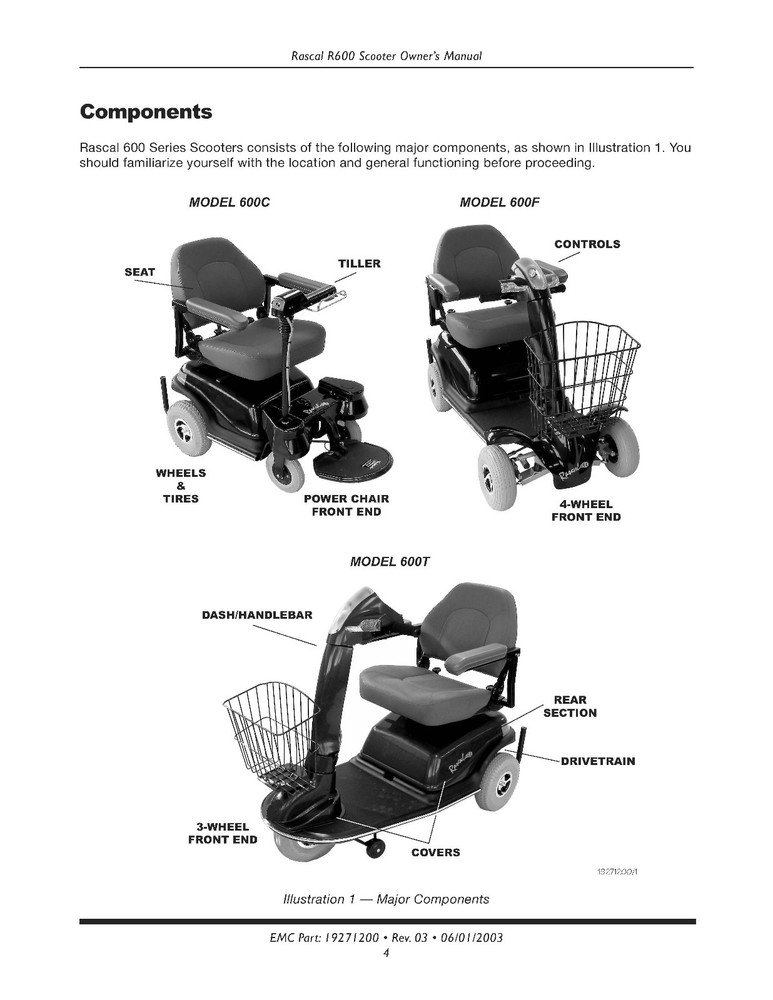 OWNER'S MANUAL - Rascal Scooter 600