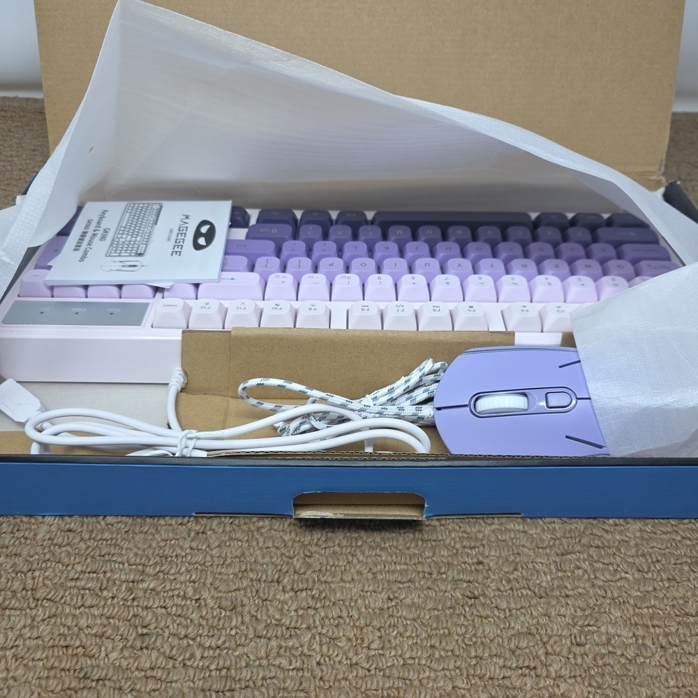 MageGee GK980 Gaming Keyboard & Mouse Combo Purple (RGB Backlit) wired