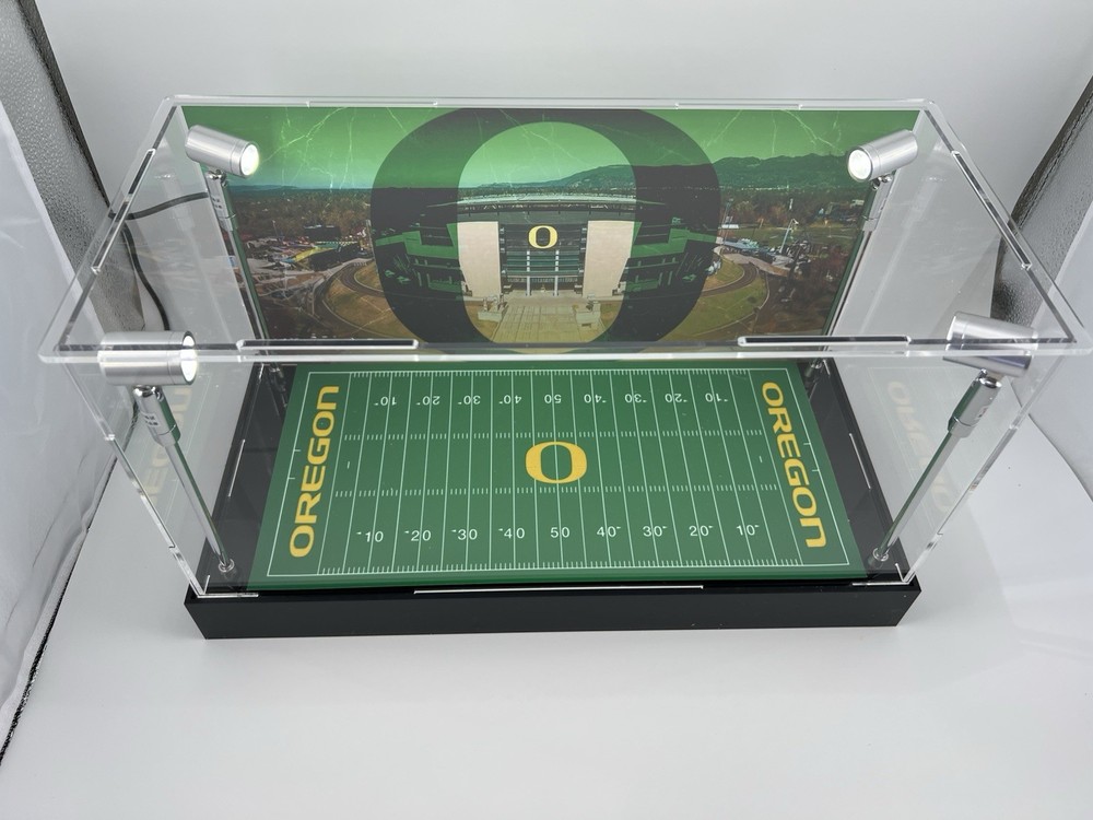 Oregon Ducks Custom 2 Mini Helmet Display Case W/ LED Lights