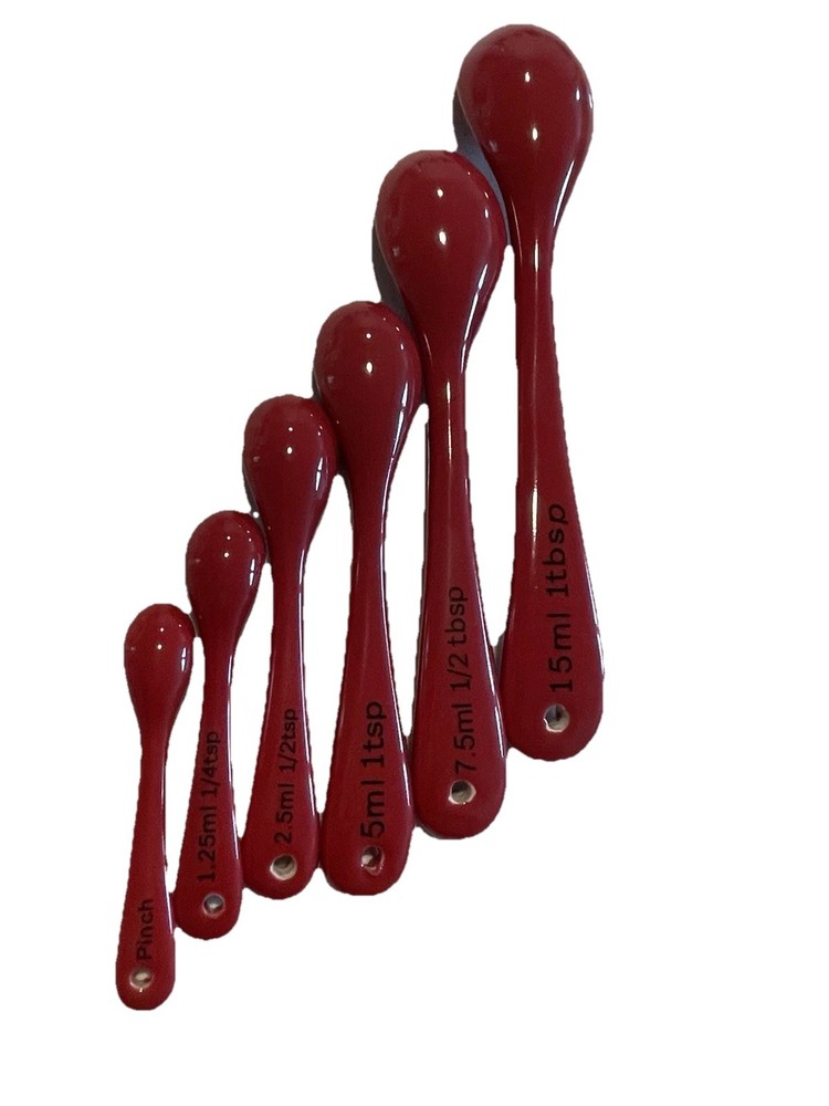 6 Ceramic Chili Red Measuring Spoon
