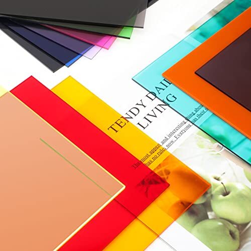 12 Pack Colored Translucent Acrylic Sheet 0.12 Inch Thick Acrylic Sheets for ...