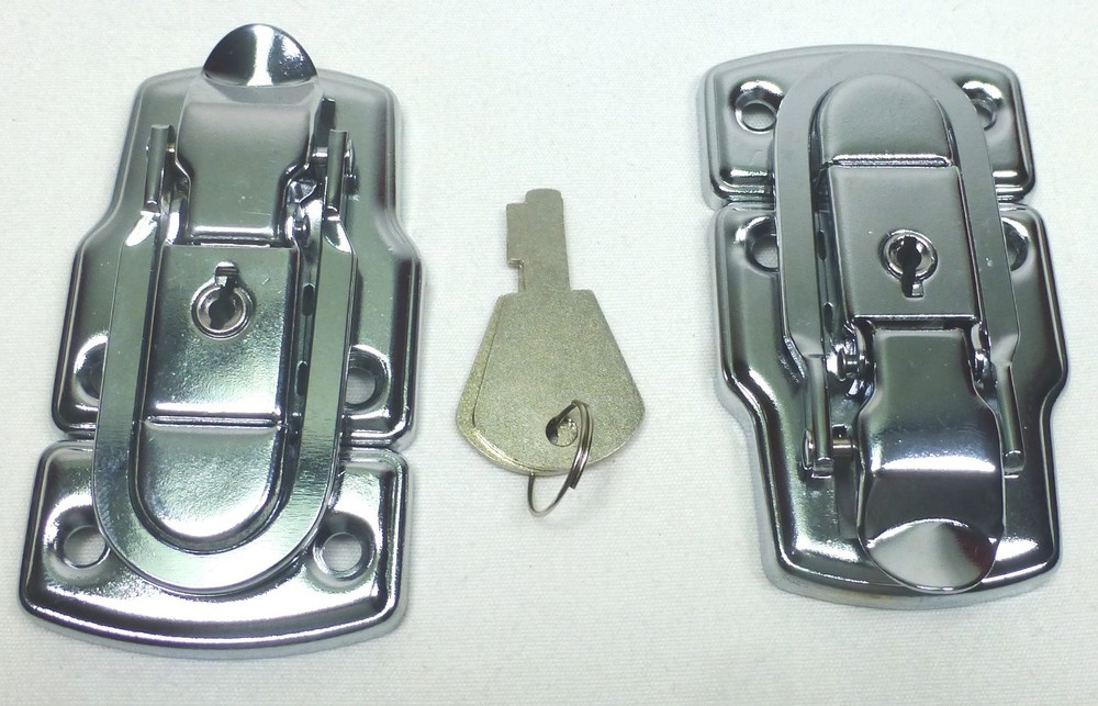 (2) Two Euro / Brief Case Lockable Medium Draw Bolt with Key.(Chromed Finish)