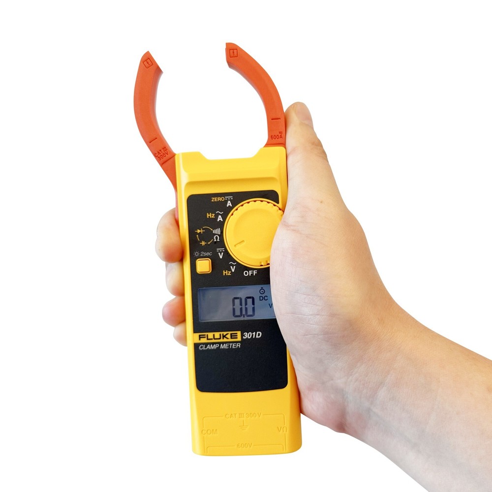 Fluke 301D AC/DC Clamp Meter 600A 600V Voltage Current Frequency Backlight