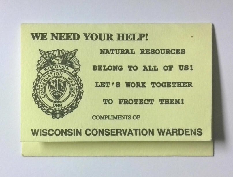 Vintage Wisconsin Conservation Wardens DNR Hunting Fishing License Envelope