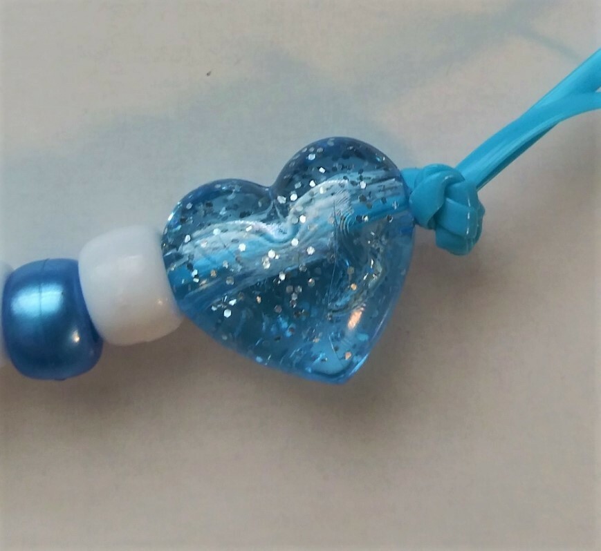 Brave Mom Stretchy Charm Bracelet Stack and Key Ring-Blue