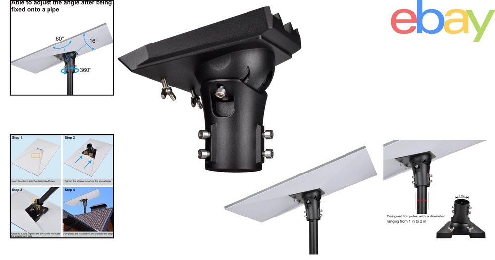 Compact Adjustable Mount for Satellite Dish with Horizontal and Vertical Control
