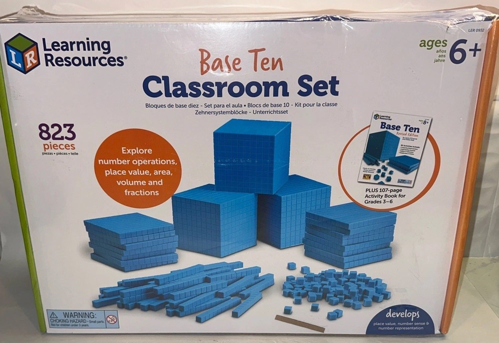 Base Ten Blocks Classroom Set Learning Resources Grades 1+ Ages 6+, 823 Pc STEM