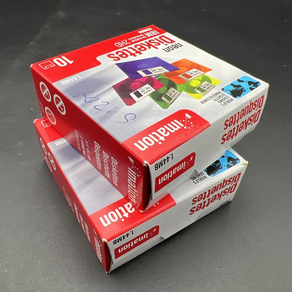 Imation Neon 3.5in. 1.44mb 2HD Diskettes 2 PACKS 10