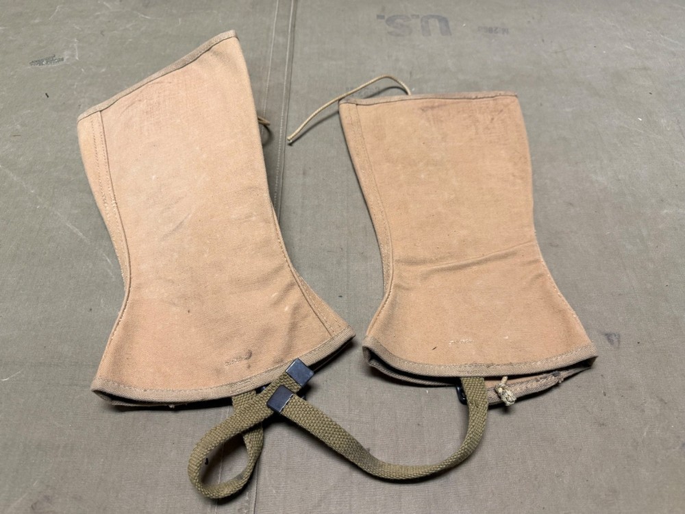 ORIGINAL WWII US USMC MARINE P1941 COMBAT FIELD LEGGINGS-SIZE 4,