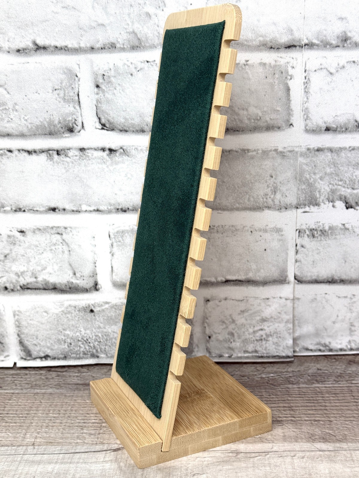 Lot of 6 Necklace Bracelet Wood Fabric Display Stands Selling Retail 12 Slots