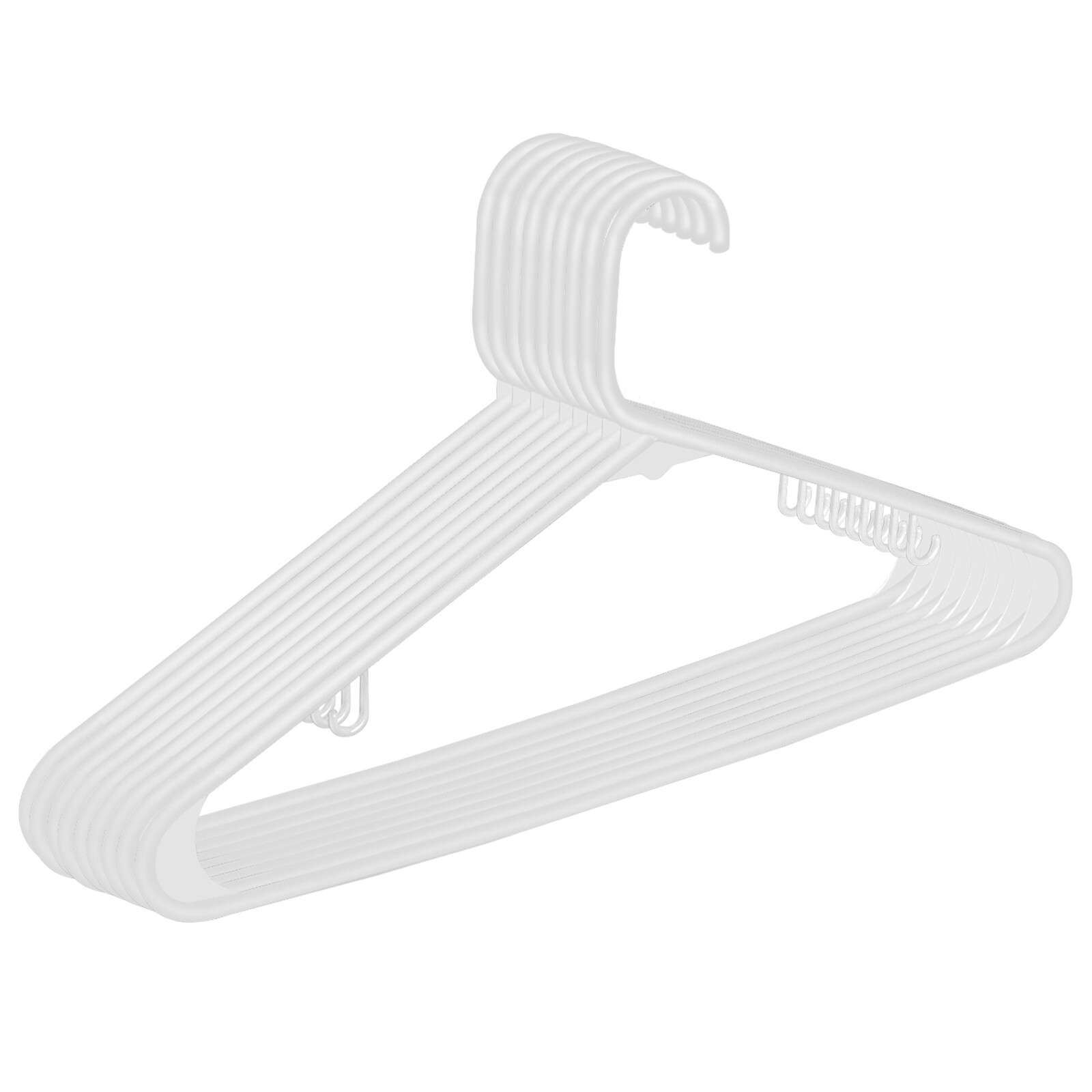 100 Pack Plastic Hangers Standard Thick Clothes Hangers with Double Hooks White