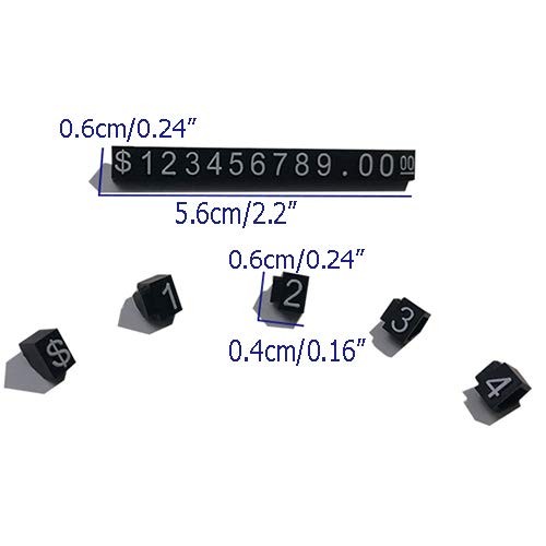 Price Tag Cube Adjustable Assembly Number Angled Pricing Medium, Black
