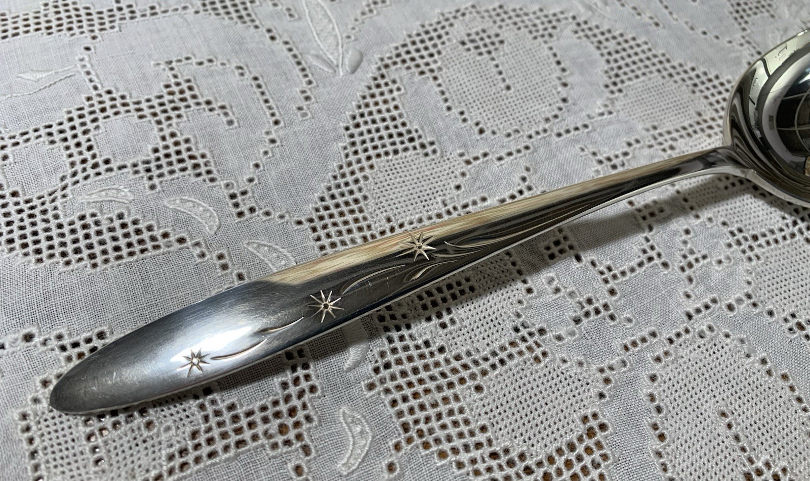 vintage Gorham CELESTE sterling silver SERVING SPOON / TABLESPOON ~ NO MONO