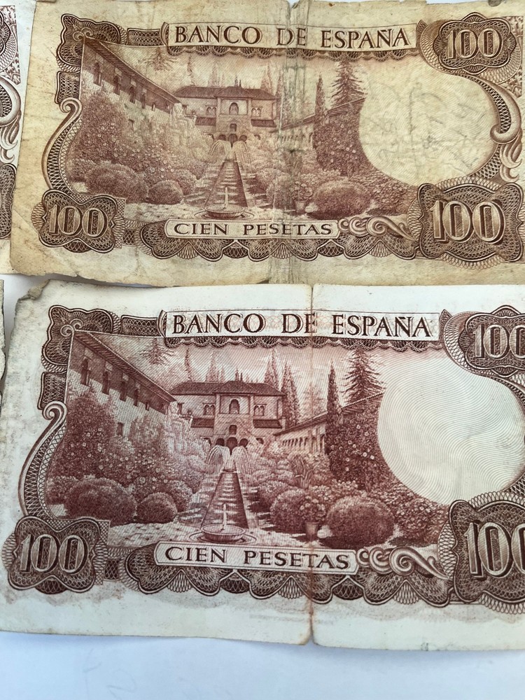 4 X 100 PESETAS BANK NOTES CIRCULATED