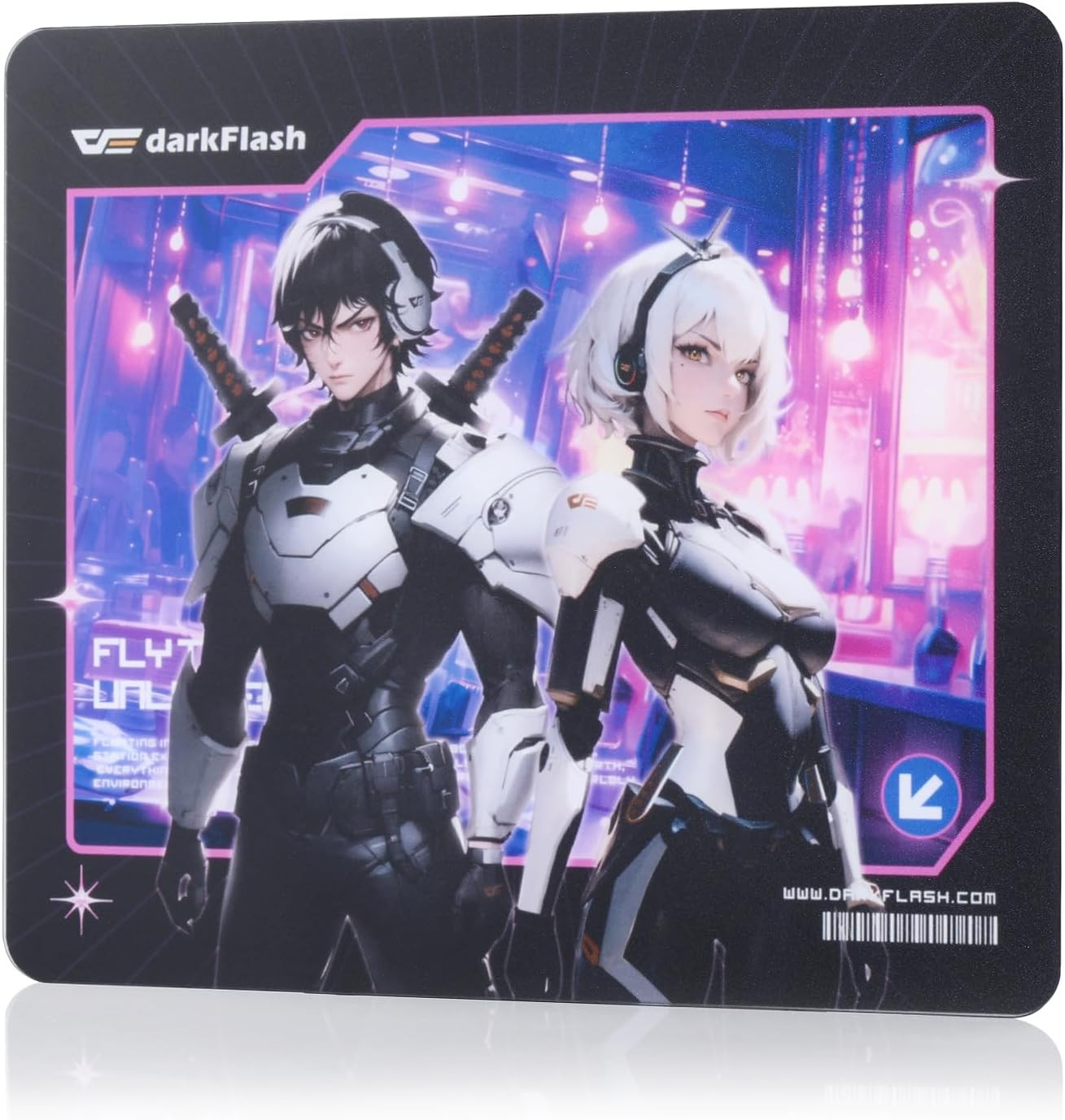 Darkflash Glass Mouse Pad 13.8×11.8 Inch, Ultra-Smooth Tempered Surface, Precisi