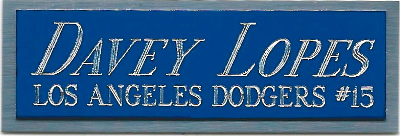 DAVEY LOPES DODGERS NAMEPLATE FOR AUTOGRAPHED Signed Baseball Display CUBE CASE