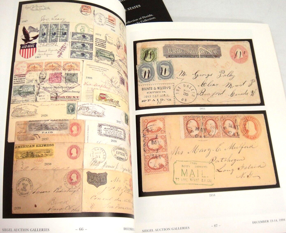 Siegel Auction Catalog 1994 w Prices Realized US Postal History Confederate