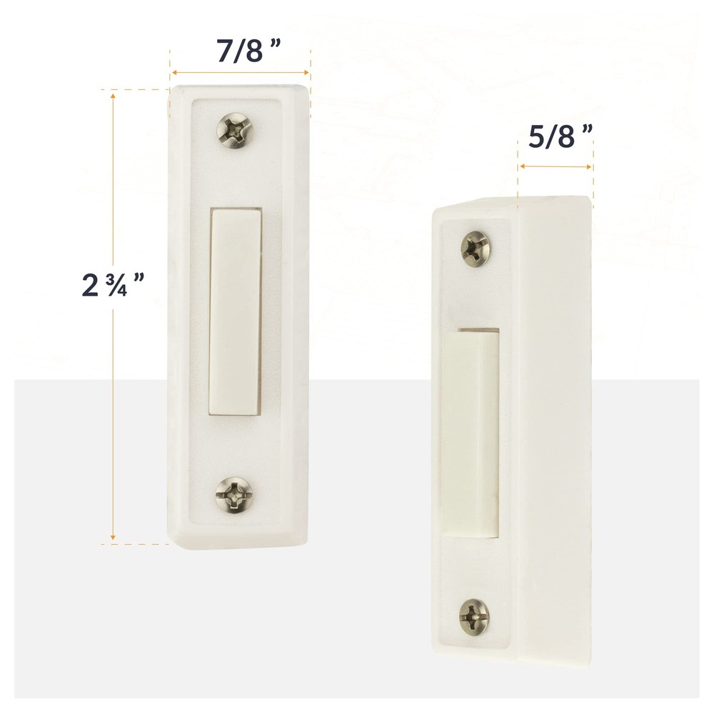 Bt1w Unlighted Doorbell Button 1pack White