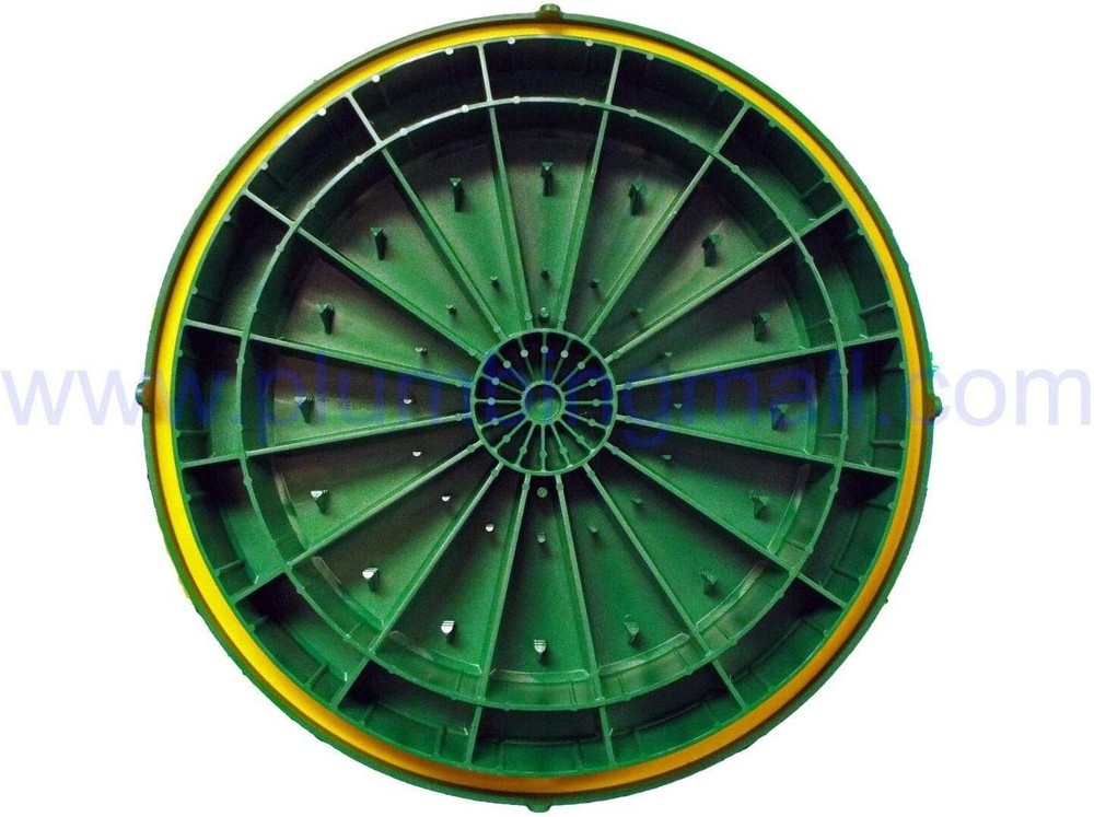 24" Heavy Duty Flat Riser Lid for Risers or Corrugated Pipe Risers, Green