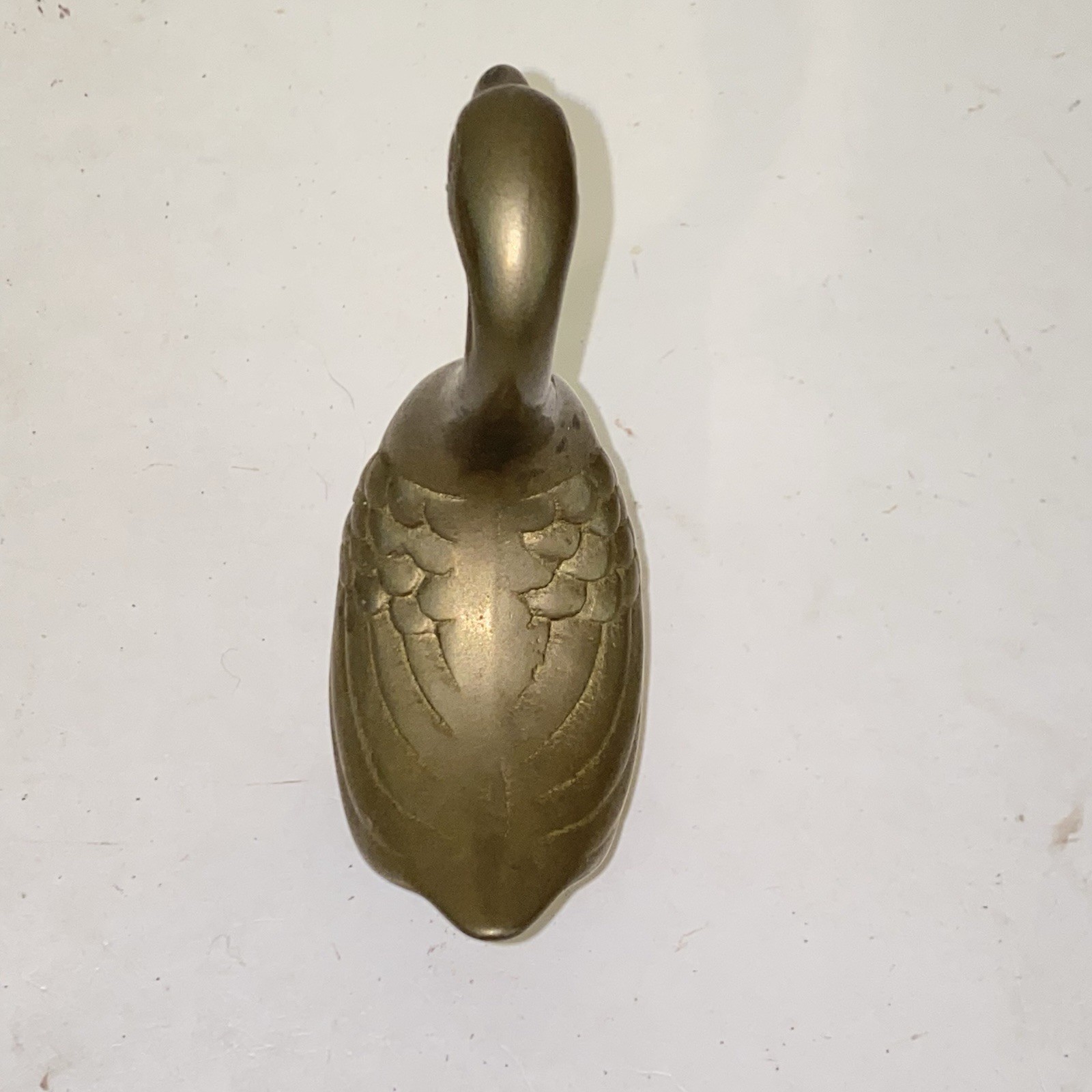 Vintage MCM Solid Brass Swan Goose Figurine