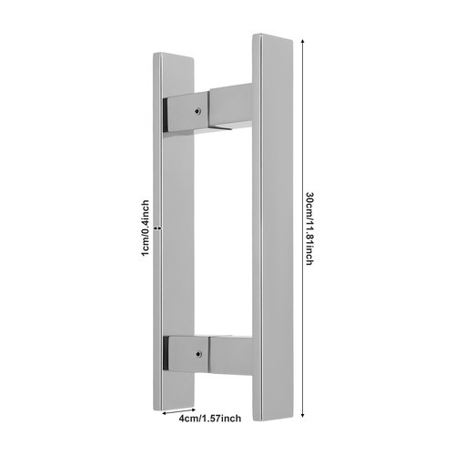 H-shaped Sliding Door Pull Handle, Double Sided Push Pull Door Handle, Silver