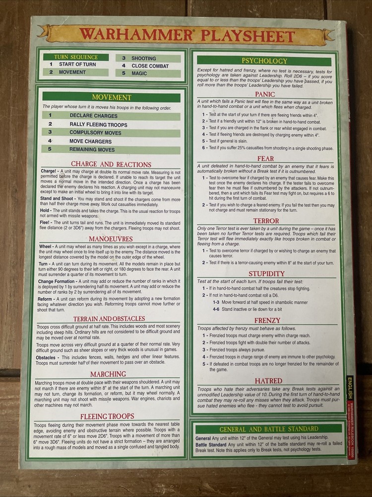 Warhammer 5th Edition Rulebook