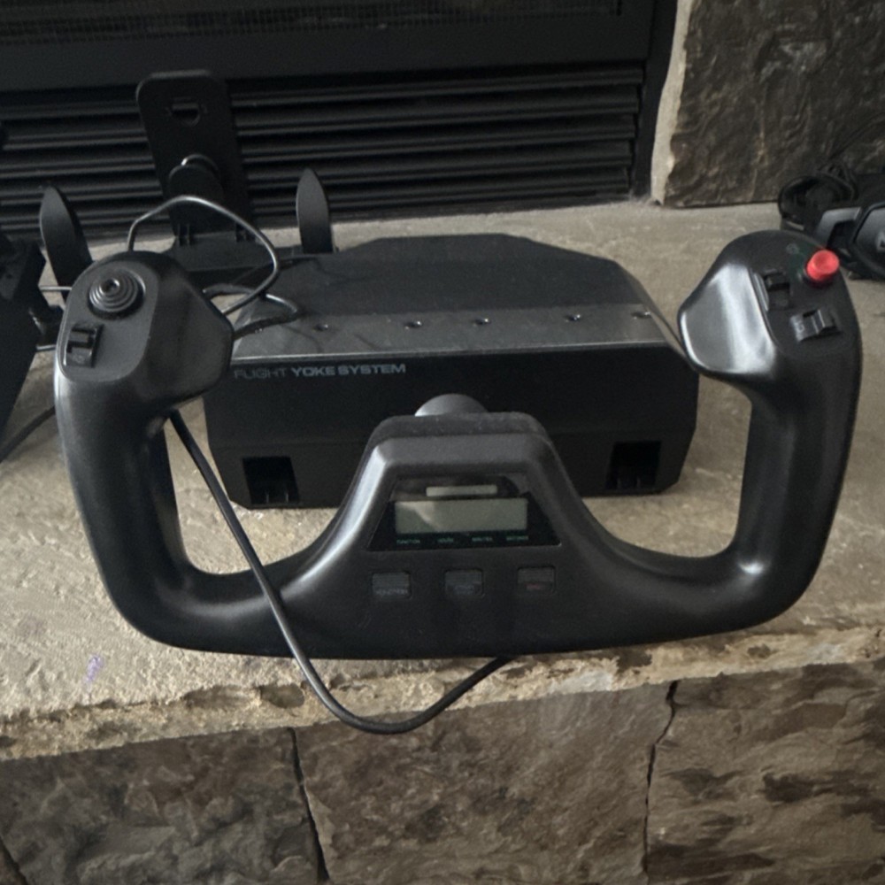 Logitech Flight Yoke System and Throttle Quadrant for Flight Simulation Controls