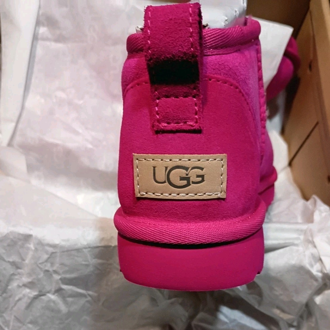 Women's UGG Classic Ultra Mini Suede Boots Dark Peony Size 10 New